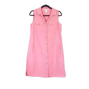 Freedom Trail by kyodan shirt‎ dress size Medium pink collared cotton